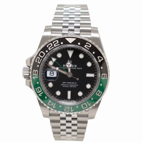 smartwatch with enhanced heart rate sensor-BRAND NEW! Rolex Men’s GMT Master II “Sprite” Stainless Steel Black Dot Dial Watch Reference# 126720VTNR