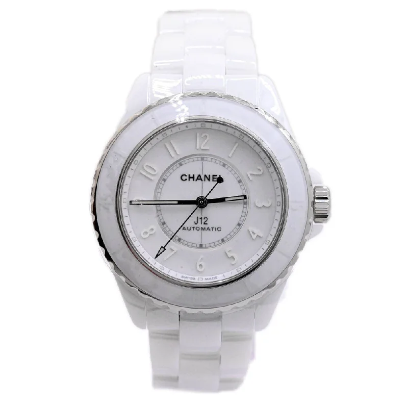 smartwatch with altitude and pressure sensor-Chanel J12 White Ceramic 38mm White Dial Watch Ref# H6186