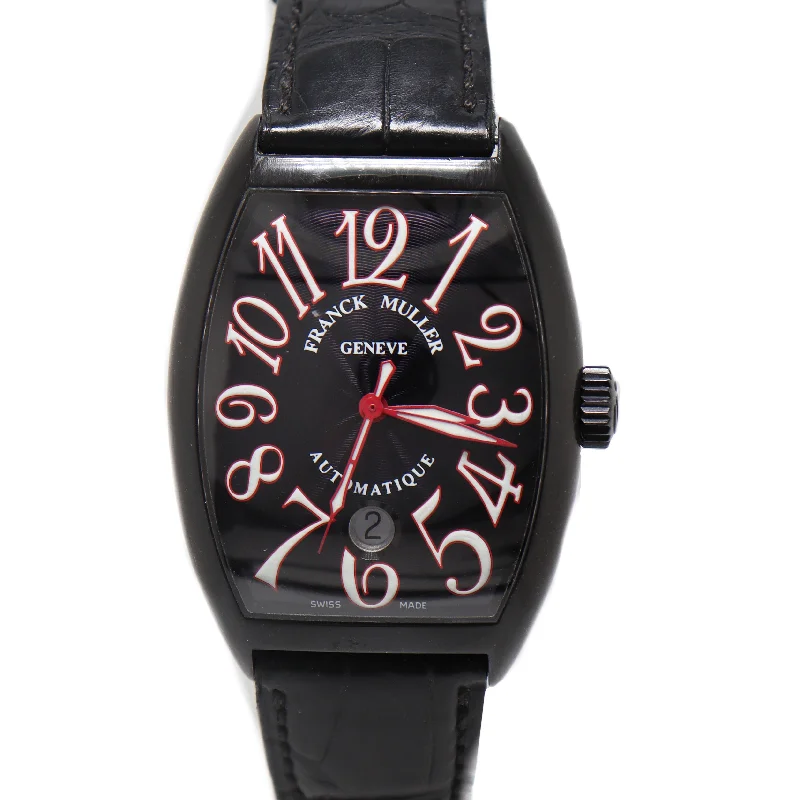 high-performance analog watches for men-Franck Muller Curvex Casablanca Black PVD Stainless Steel 39mm Black Arabic Dial Watch Reference# 7851 SC DT NR 7851 SC DT NR