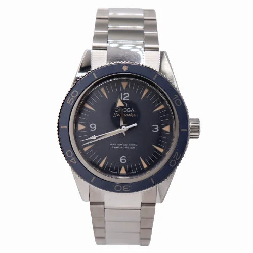 luxury wristwatches with gold plating-Omega Men's Seamaster Titanium 41mm Blue Dial Watch Reference #233.90.41.21.03.001