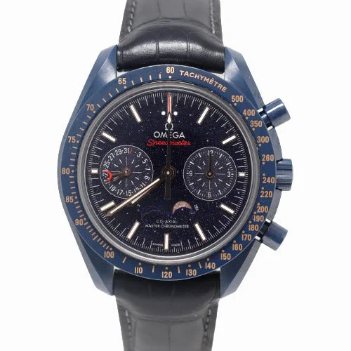 fashion-forward smartwatch with AI features-Omega Mens Speedmaster "Blue Side of the Moon" Ceramic 44mm Blue Aventurine Dial Watch Reference# 304.93.44.52.03.002