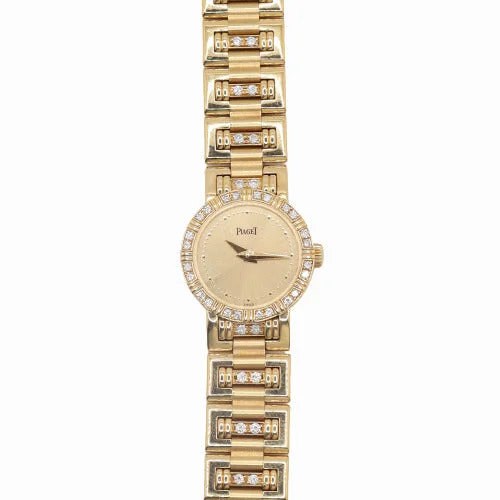 advanced diving wristwatches-Piaget Dancer Ladies 23mm 18K Yellow Gold Champagne Dot Dial