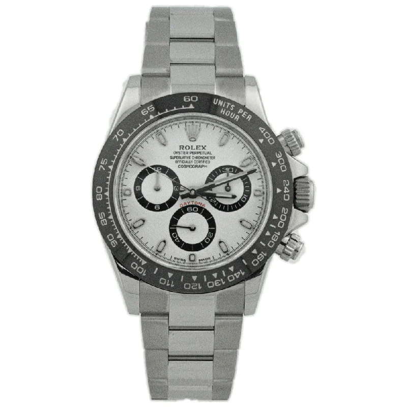 high-end pilot chronograph watches-Rolex Daytona Stainless Steel 40mm White Chronograph "Panda Dial" Watch Reference #: 116500LN