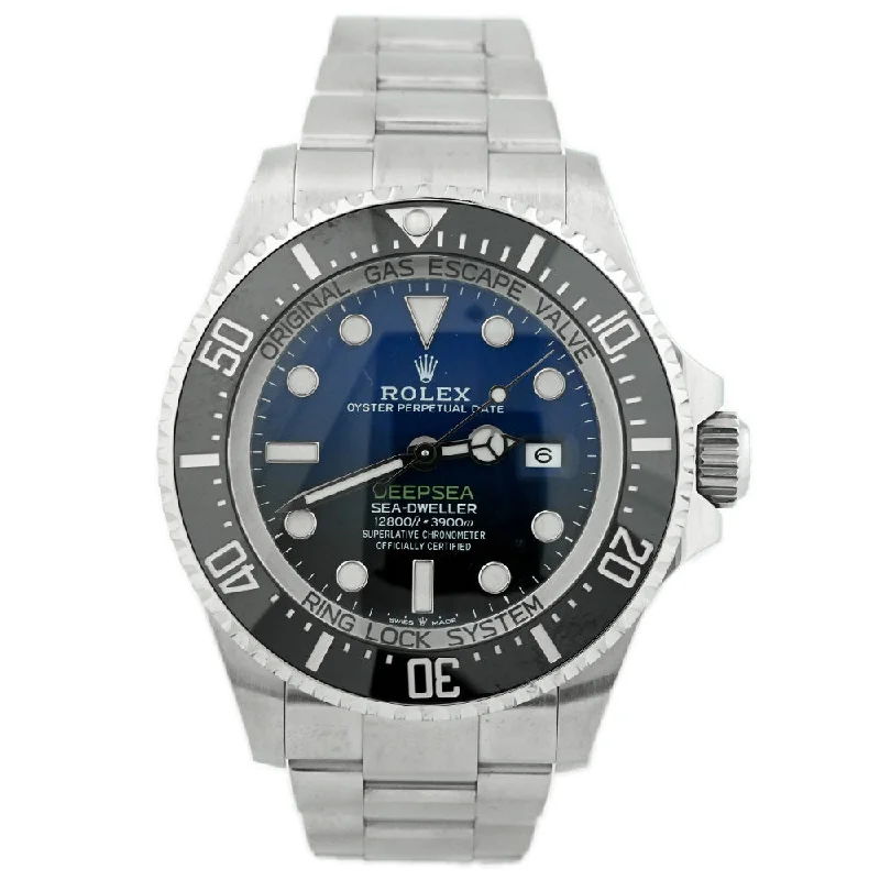 smartwatch with built-in hydration reminder-Rolex Men's Sea-Dweller Deepsea (James Cameron Edition) Stainless Steel 44mm Deep Blue Dot Dial Watch Reference #: 126660