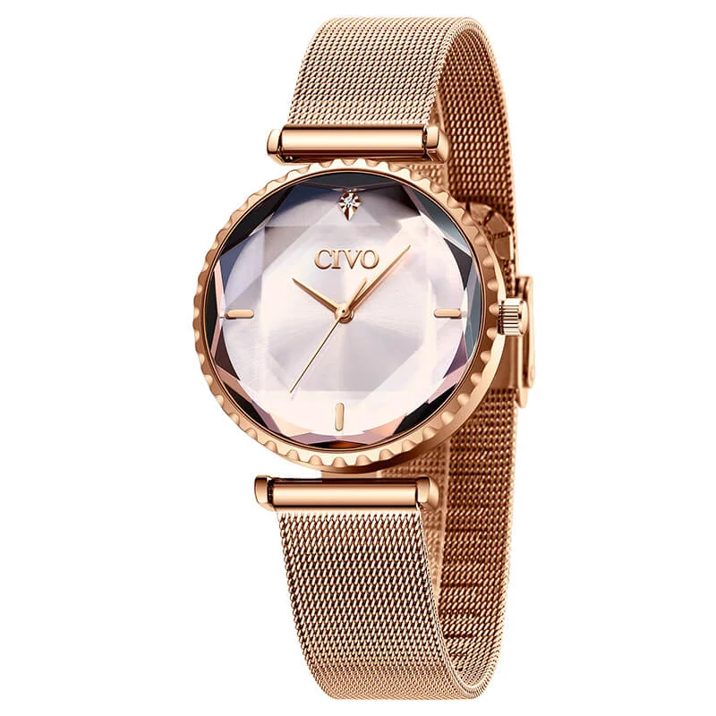 quartz watches with sport functionality-8116C | Quartz Women Watch | Mesh Band