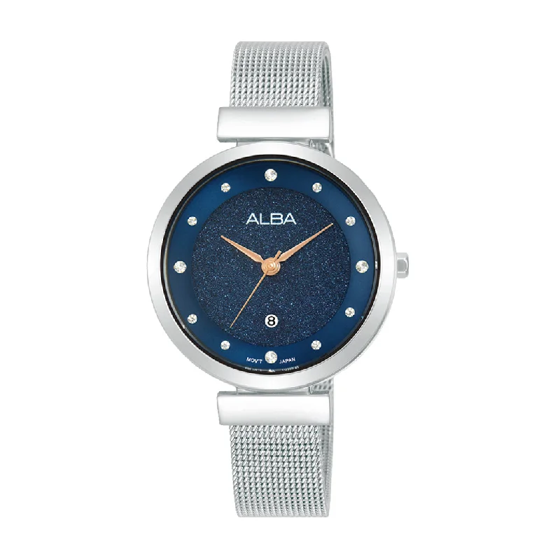 stylish ladies' smartwatch designs-Alba AH7CA3X1 Blue Shimmer Ladies Watch