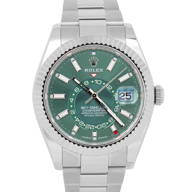 smartwatch with personalized workout plans-BRAND NEW MAY 2024 PAPERS Rolex Sky-Dweller MINT GREEN 42mm Oyster 336934 BOX