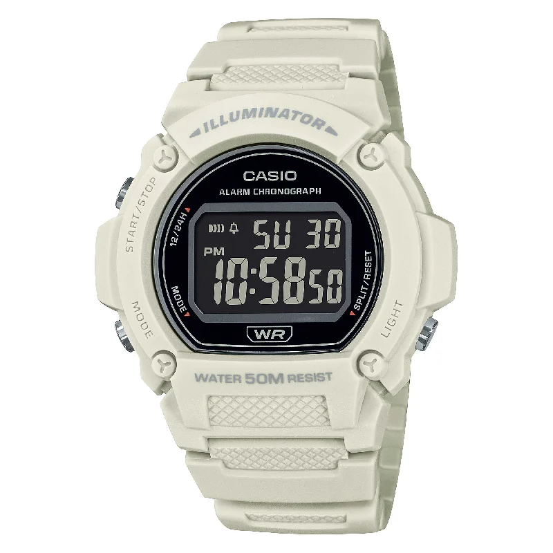 smartwatch with advanced sleep insights-Casio Standard Sporty Digital Watch W219HC-8B W-219HC-8B