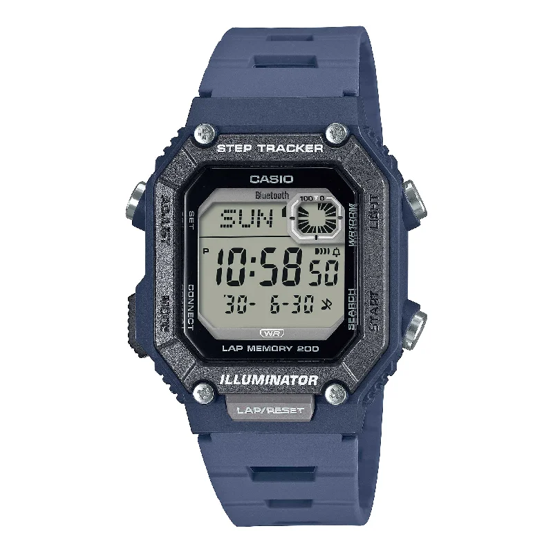 advanced diving wristwatches-Casio Digital Sporty Bluetooth¶ôÇï¶ô¶÷ Step Tracker Dual Time Blue Resin Band Watch WSB1000-2A WS-B1000-2A