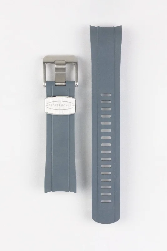 titanium case digital watches-CRAFTER BLUE CB10 Rubber Watch Strap for Seiko 5 Sports Series – GREY with Rubber & Steel Keepers