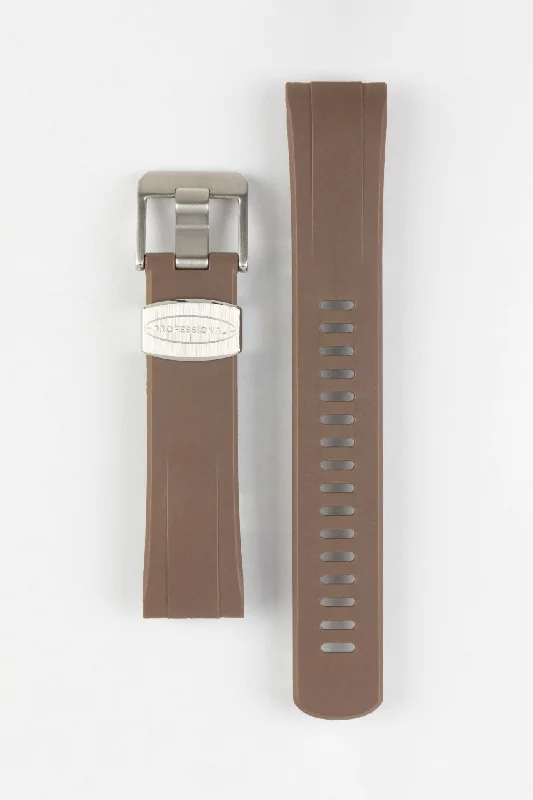 hybrid digital-analog watches-CRAFTER BLUE CB08 Rubber Watch Strap for Seiko "New" Turtle Series – BROWN