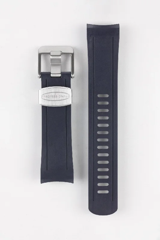 smartwatch with motion activity analysis-CRAFTER BLUE CB04 Rubber Watch Strap for Seiko Shogun Series – NAVY