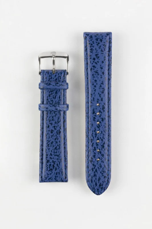 luxury limited-edition timepieces-Di-Modell Genuine SHARK SKIN Waterproof Leather Watch Strap in NAVY