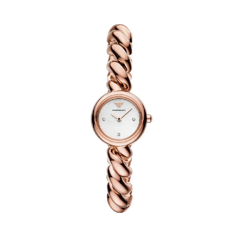 slim profile sport chronographs-Emporio Armani Alessia Analog Mother Of Pearl Dial Women's Watch-AR11442