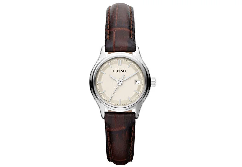 smartwatch with health and fitness apps-Fossil ARCHIVAL Women White Analogue Watch ES3169