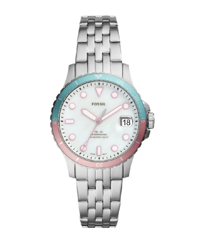 smartwatch with advanced biometrics-Fossil Women's Fb-01 Silver Stainless-Steel Japanese Quartz Fashion Watch Es4741