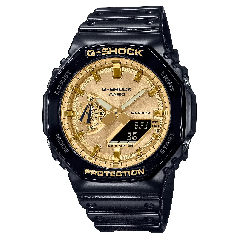 smartwatch with advanced biometrics-Casio G-Shock GA-2100 Lineup Slim Design Glossy Watch GA2100GB-1A GA-2100GB-1A