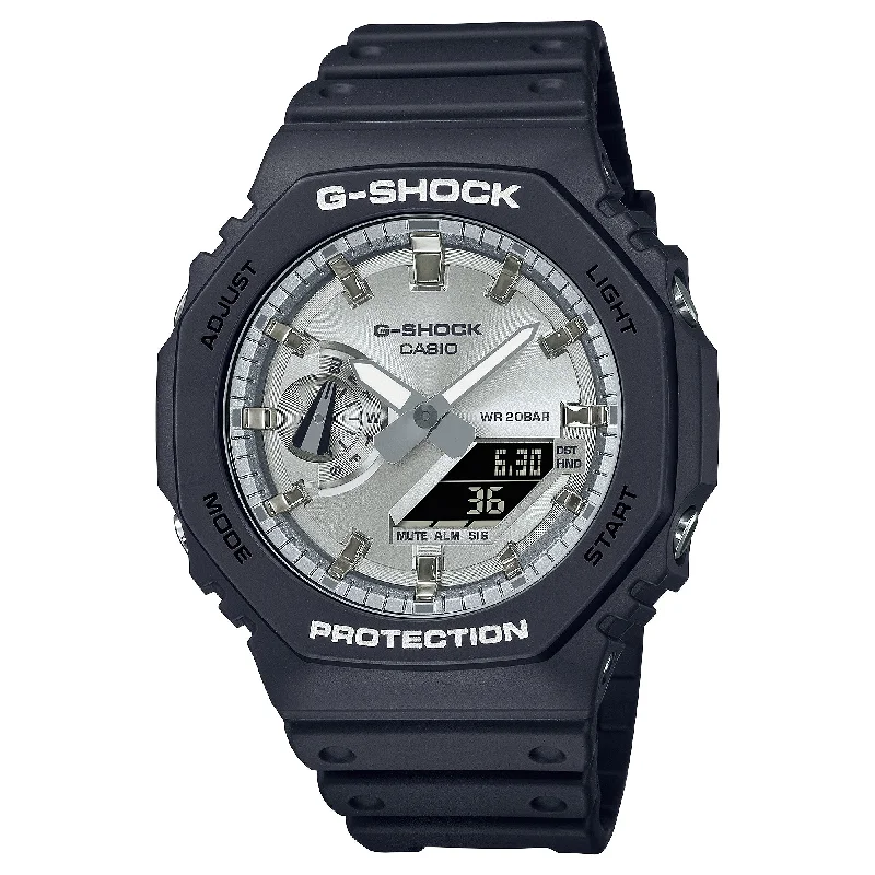 classic quartz wristwatches for men-Casio G-Shock GA-2100 Lineup Carbon Core Guard Structure Gold & Silver Series Watch GA2100SB-1A GA-2100SB-1A