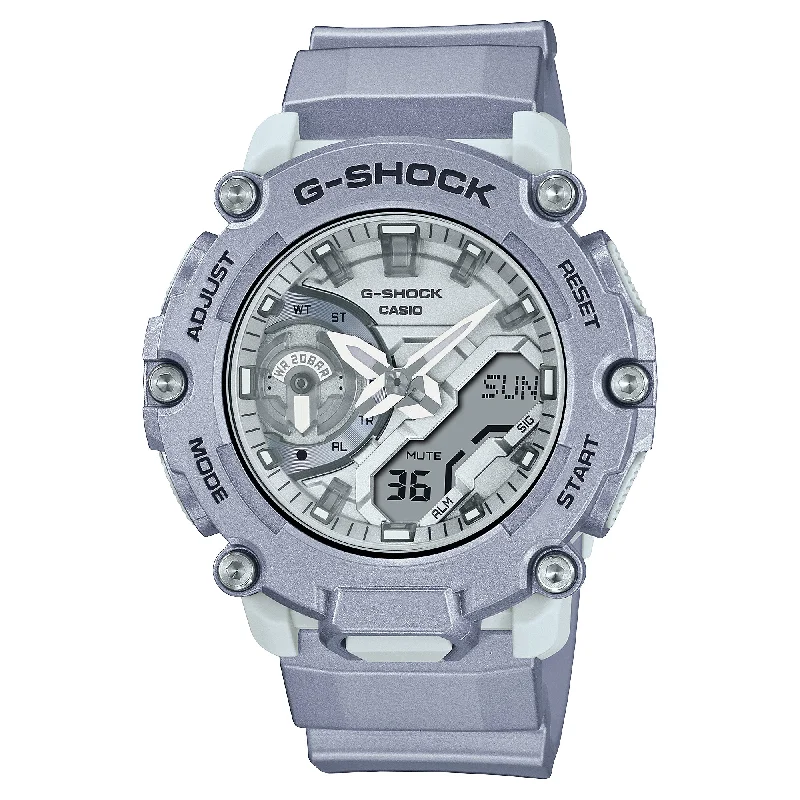 fashion watches with interchangeable straps-Casio G-Shock GA-2200 Lineup Carbon Core Guard Structure Retrofuture Series Watch GA2200FF-8A GA-2200FF-8A