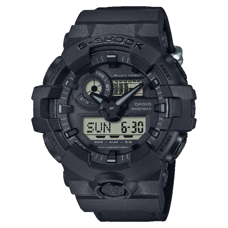 smartwatch with cycling performance tracking-Casio G-Shock GA-700 Lineup Utility Black CORDURA® Watch GA700BCE-1A GA-700BCE-1A