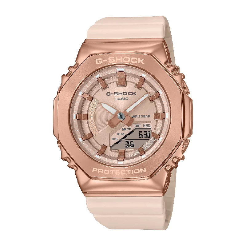 smartwatch with advanced workout metrics-Casio G-Shock for Ladies' Metal-Clad Octagonal Watch GMS2100PG-4A GM-S2100PG-4A