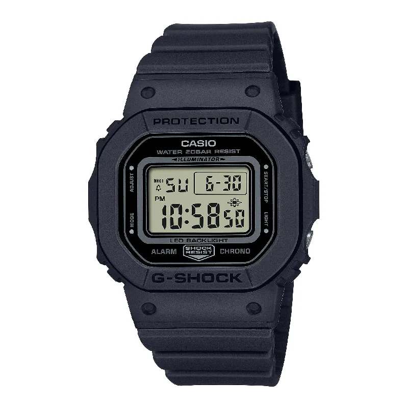 luxury chronograph sports watches-Casio G-Shock for Ladies' Monochromatic Minimalist Watch GMDS5600BA-1D GMD-S5600BA-1D GMD-S5600BA-1