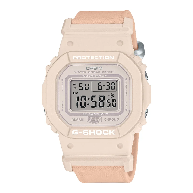 smartwatch with virtual fitness coach-Casio G-Shock for Ladies' Pearl Pink TRUECOTTON Cloth Band Watch GMDS5600CT-4D