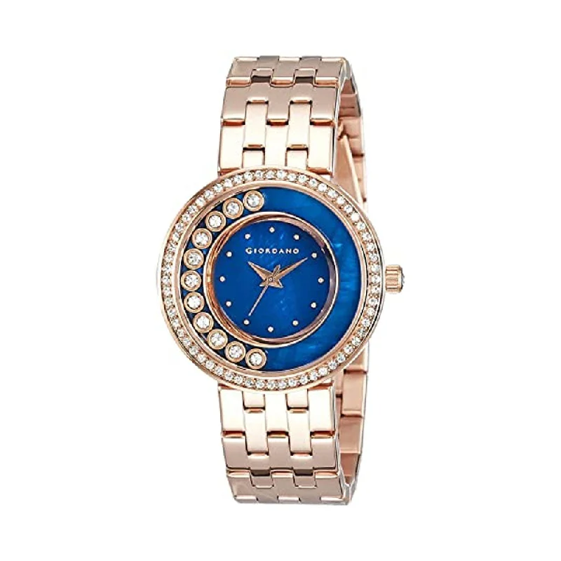 women's luxury fashion watches-Giordano Analog Blue Dial Women's Watch - 2800-44