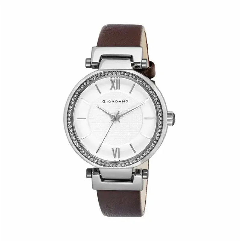 smartwatch with integrated sports modes-Giordano Analog White Dial Women's Watch-2764-02