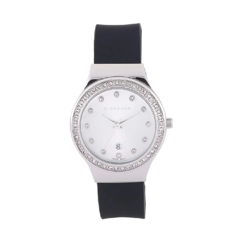 solar-powered mechanical watches-Giordano Analogue Silver Dial Women's Watch