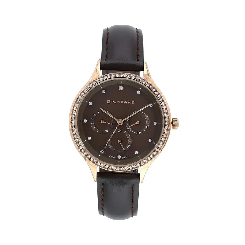 smartwatch with GPS and activity tracking-Giordano GD-2029-03 Analog Watch For Women