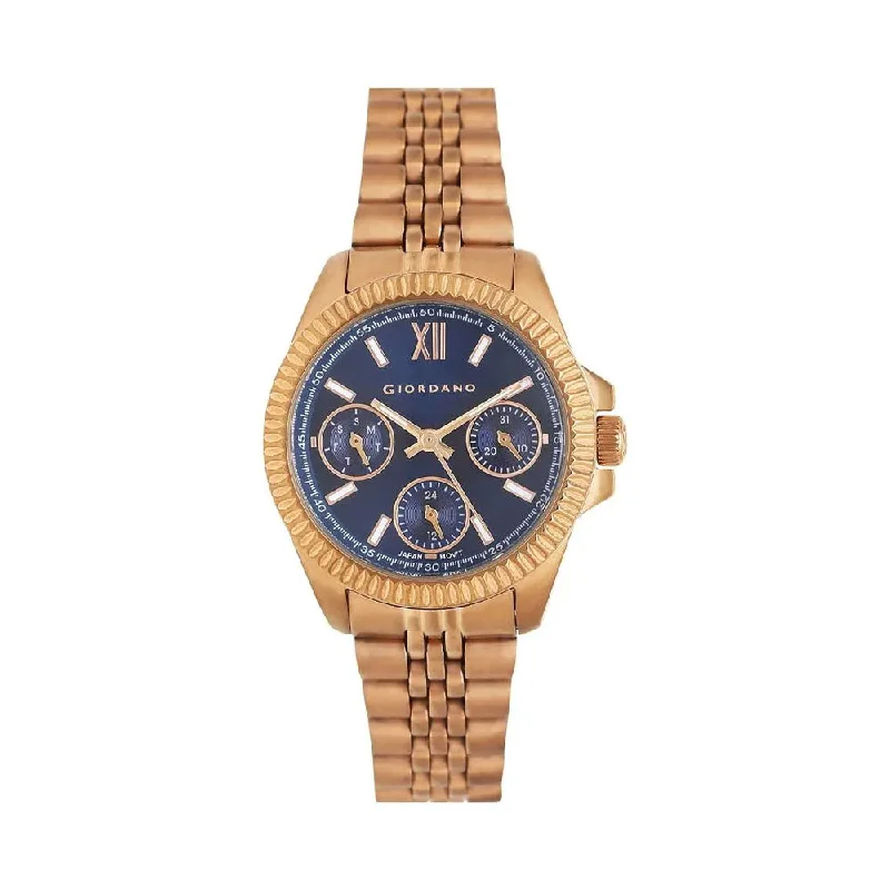 automatic mechanical diver watches-Giordano Women's Blue Dial Metallic Multi-Function Watch - GD-2032-22