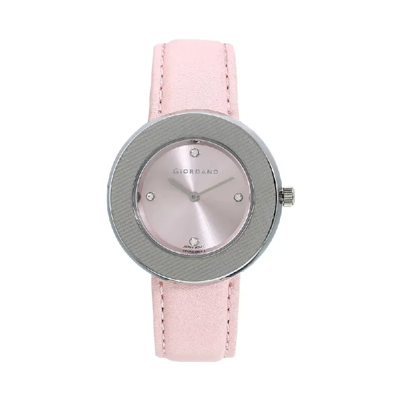 men's sporty wristwatches-Giordano Women's Pink Dial Analogue Watch - GD2018-02