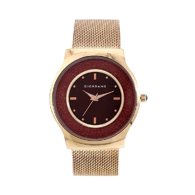 smartwatch with heart rate variability monitor-Giordano Women's Two Tone Dial Analogue Watch - R4008-44