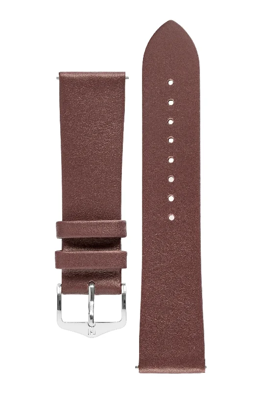 smartwatch with altitude tracking-Hirsch VIAZZA Ladies Leather Quick-Release Watch Strap in TAUPE