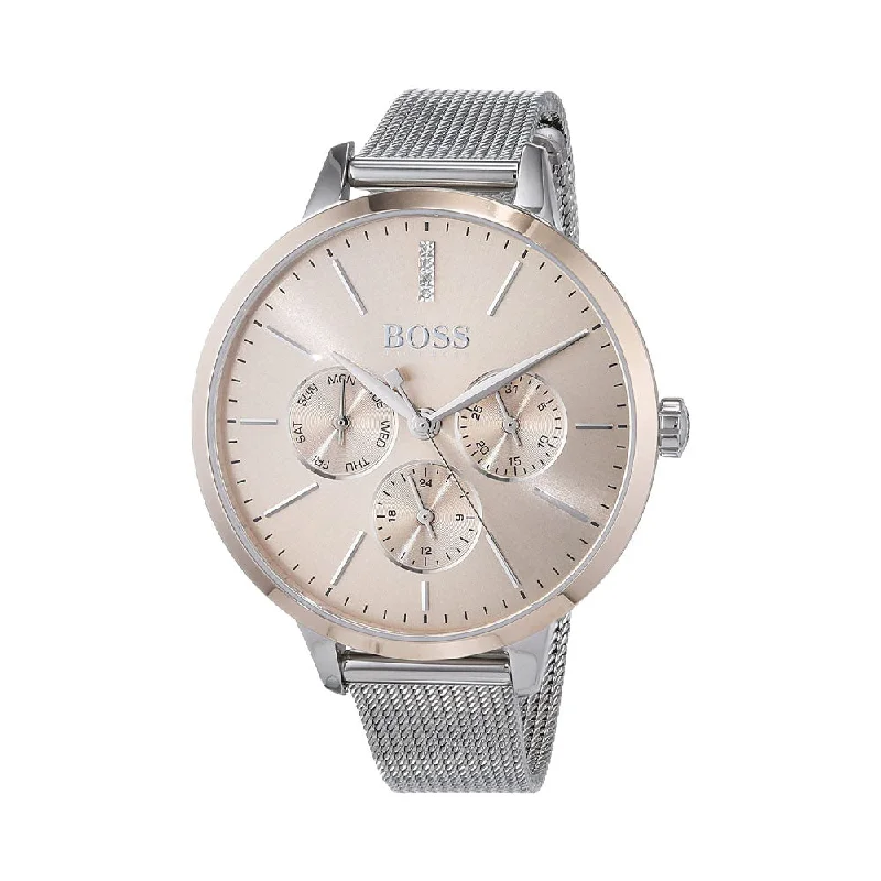 solar-powered outdoor adventure watches-Hugo Boss Symphony Analog Brown Dial Women's Watch-1502423