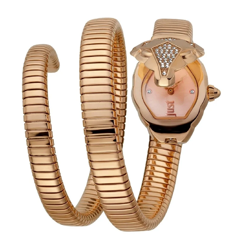 solar-powered mechanical watches-Just Cavalli JC1L073M0035 Nascosto Snake Watch For Women