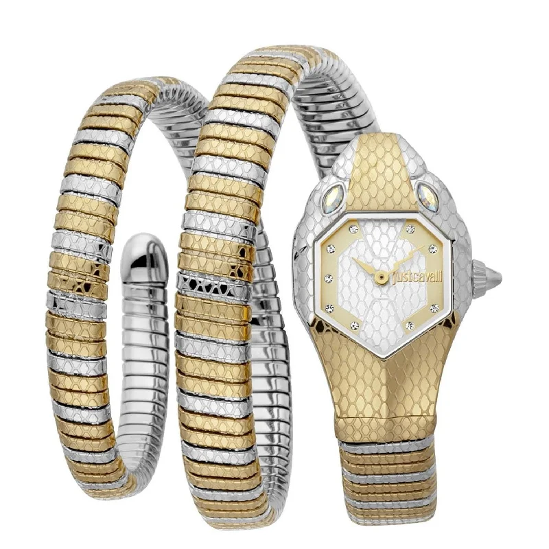 stylish stainless steel watches-Just Cavalli JC1L168M0075 Glam Snake Watch For Women