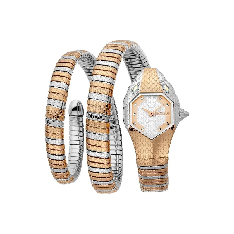 ultra-slim sports wristwatches-JUST CAVALLI JC1L168M0085 Glam Snake Analog Watch For Women