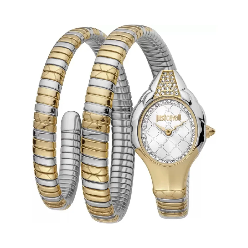 stylish ladies' smartwatch designs-JUST CAVALLI JC1L189M0075 Snake Analog Watch For Women