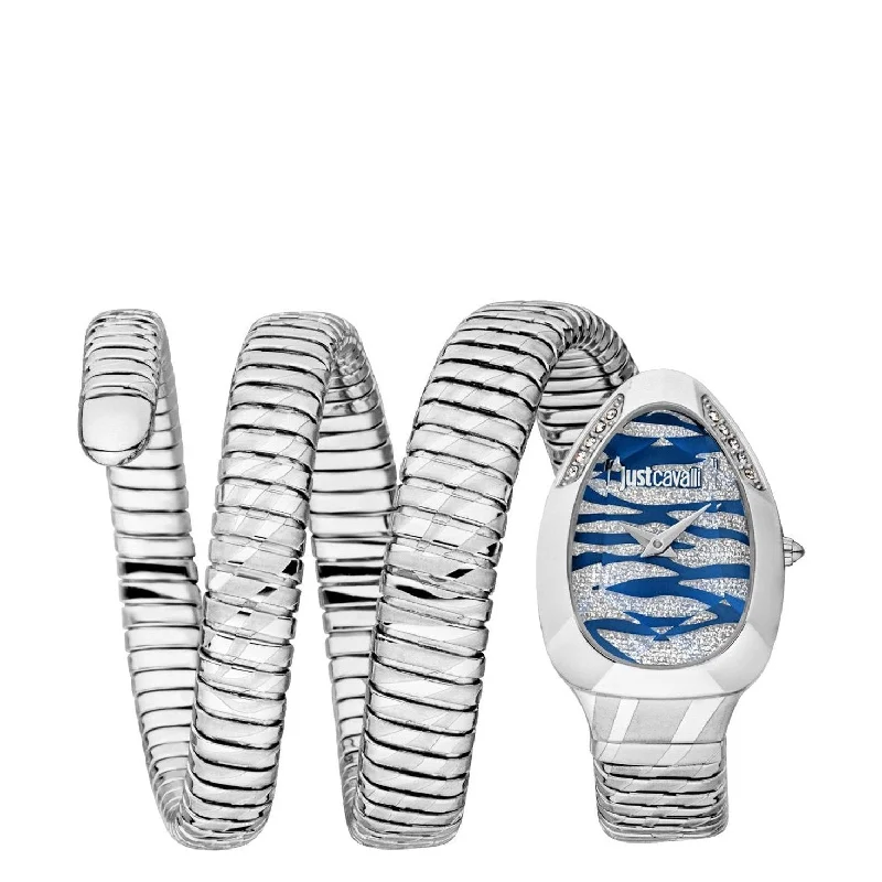 titanium case digital watches-Just Cavalli JC1L226M0015 Serpente Logo Watch For Women