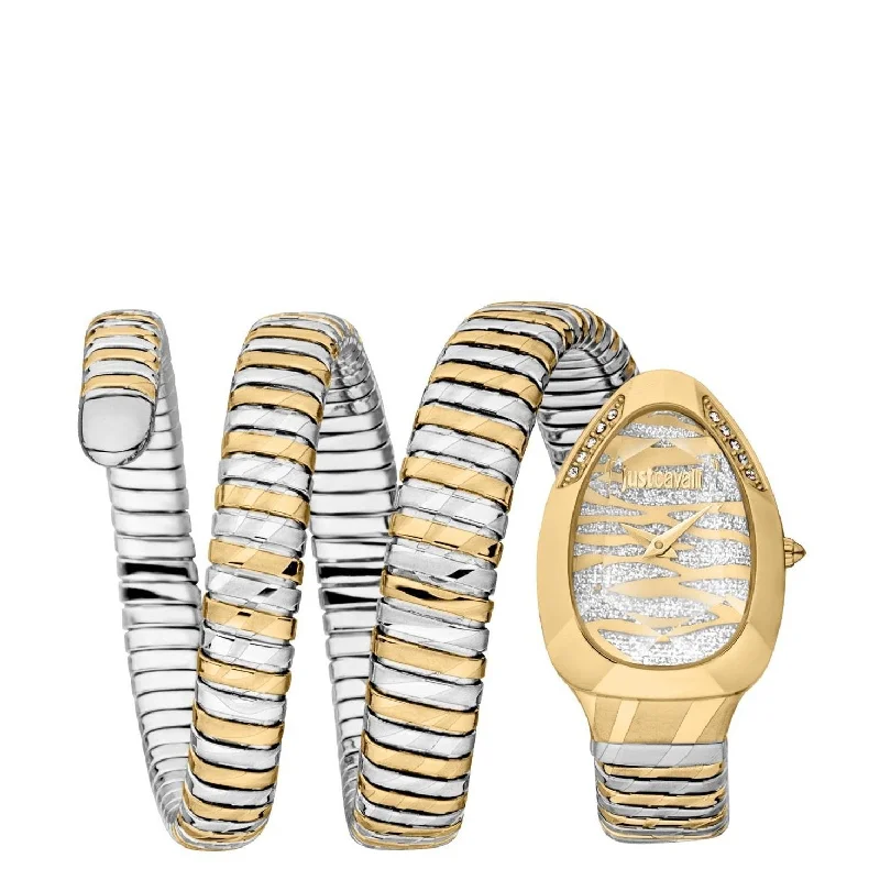 smartwatch with wrist-based heart rate tracking-Just Cavalli JC1L226M0055 Serpente Taglio Watch For Women