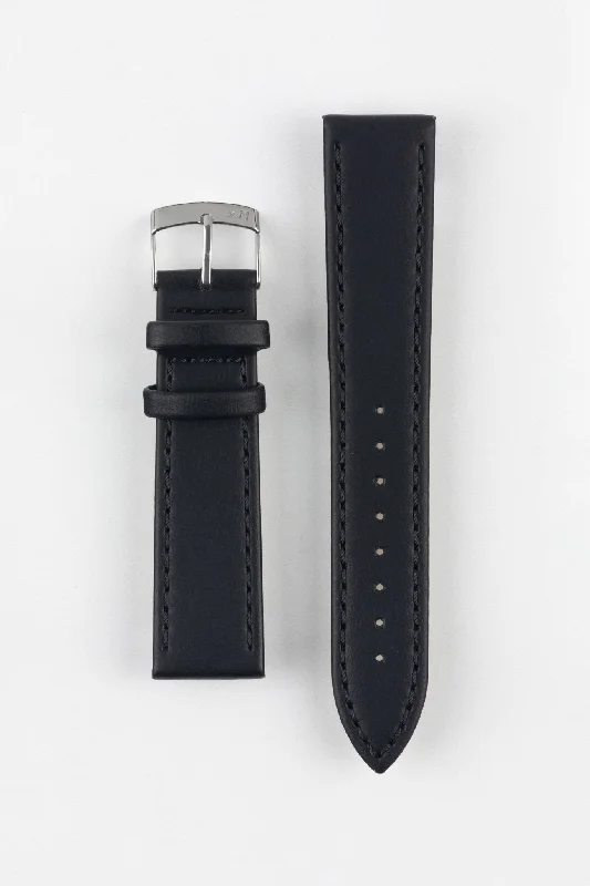 solar-powered outdoor adventure watches-Morellato ABETE Buffalo-Embossed Vegan Leather Watch Strap in BLACK