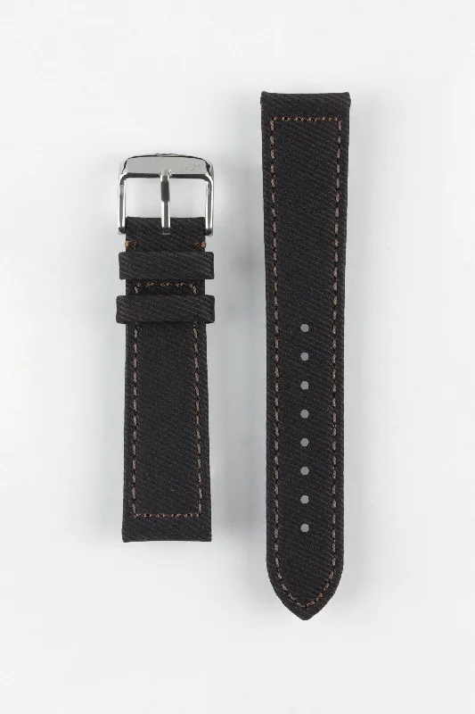 smartwatch with performance analytics-Morellato CORFÙ Recycled Gabardine Fabric Watch Strap in BROWN