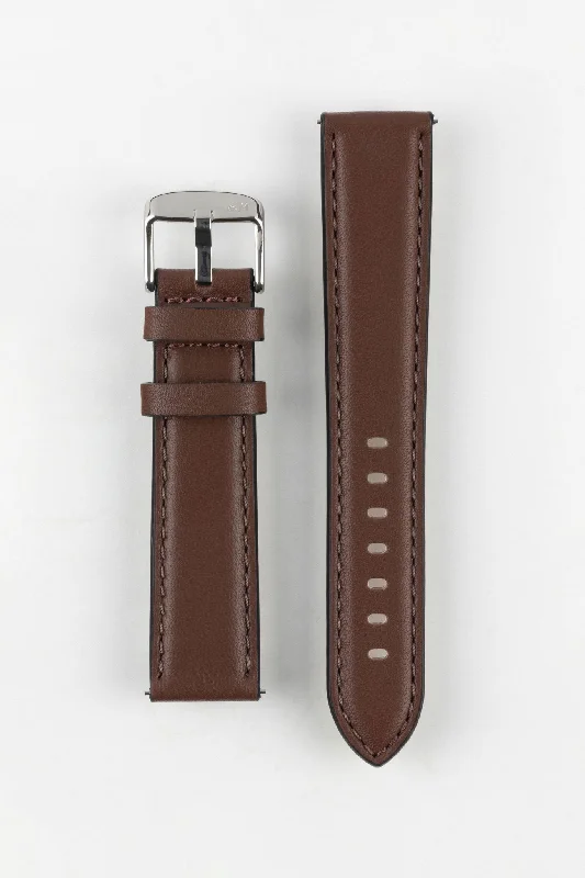 smartwatch with advanced biometrics-Morellato CROQUET Quick-Release Leather Watch Strap in BROWN