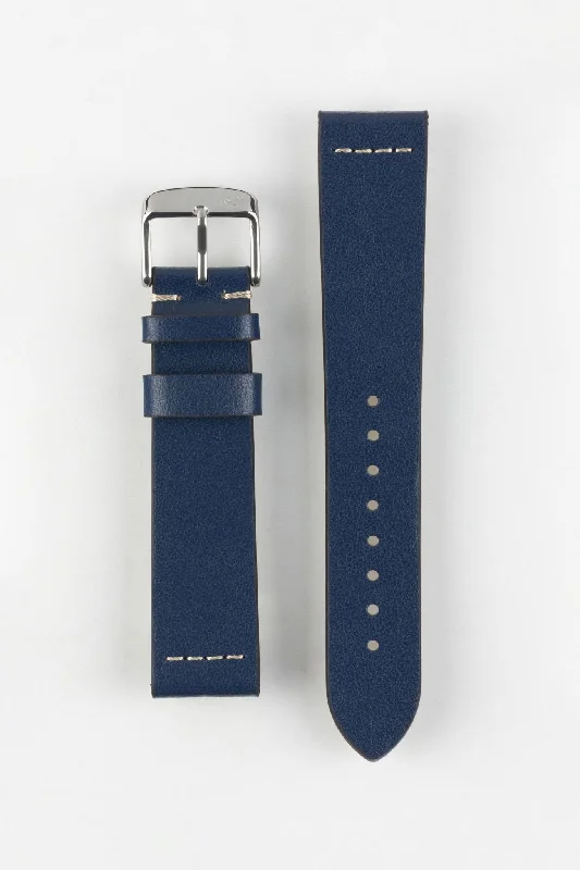 smartwatch with enhanced workout efficiency-Morellato PAROS Recycled Leather-Fibre Watch Strap in BLUE