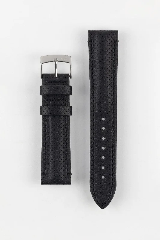 smartwatch with sleep improvement tools-Morellato RACE Motorsport Microfibre Watch Strap in BLACK with BLACK Stitch