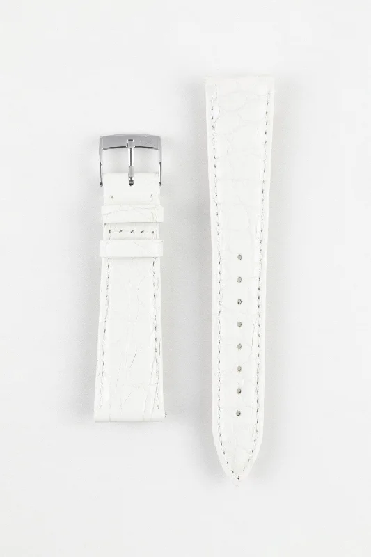 smartwatch with advanced sleep insights-Morellato TRACY Genuine Crocodile Watch Strap in WHITE