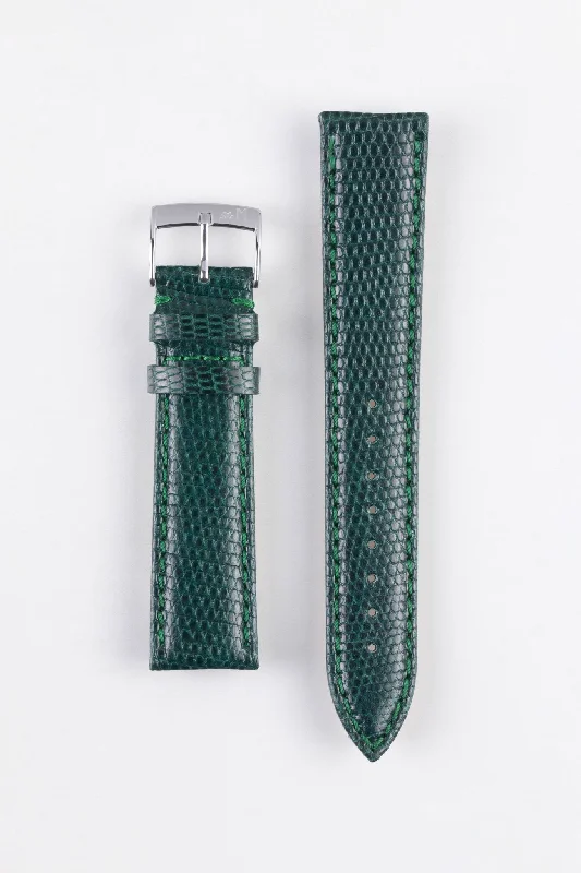 luxury dress watches with diamonds-Morellato VIOLINO Genuine Lizard Skin Watch Strap in GREEN