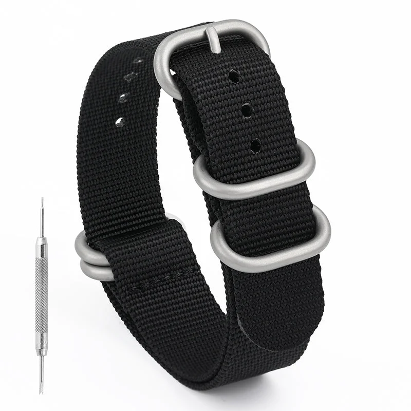 hybrid digital-analog watches-Thick Premium Woven Nylon Military Watch Strap Band